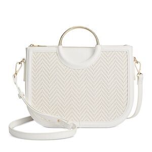 White woven satchel by INC. NWT.